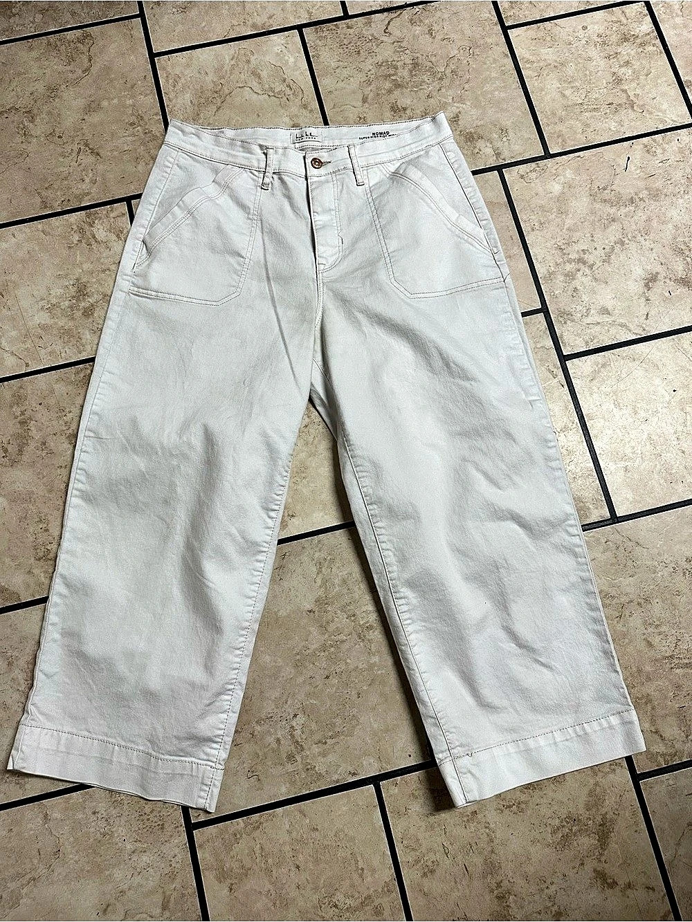 Nicole Miller NOMAD Super High Rise Wide Leg Jeans White Size 12